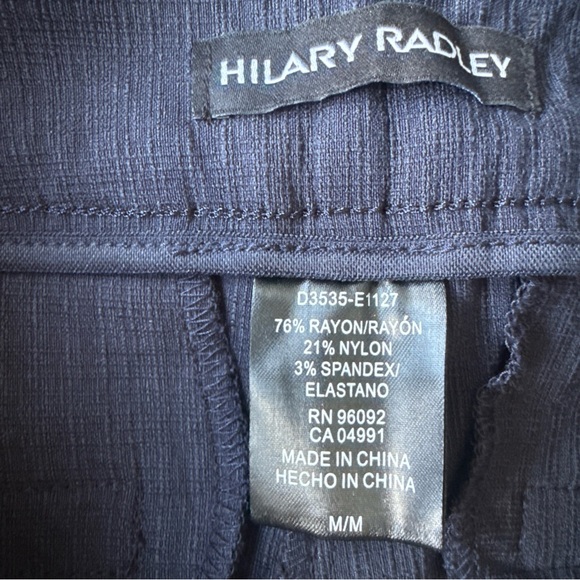 HILARY RADLEY Pull on Pants sit at waist slim leg 23" inseam Indigo Blue M NWT - Picture 10 of 11